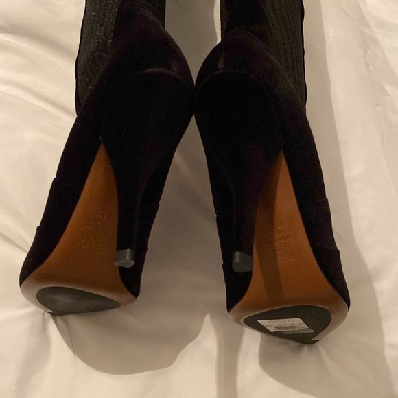 Fendi - Black Velvet Boots - Rockoko - Picture 9 of 11